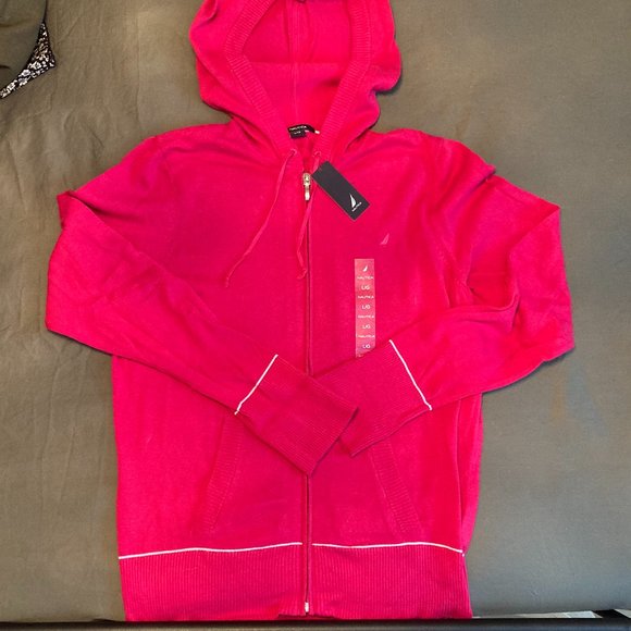 Nautica Fuchsia Hoodie Sweater - NWT - Picture 1 of 11